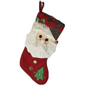 Be Jolly Santa Claus Christmas Stocking Red Felt